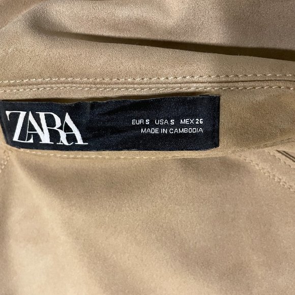 Zara Short Suede Trench Coat - Picture 5 of 9